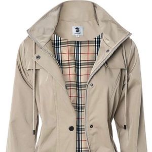 Women's Long Hooded Rain Jacket Outdoor Raincoat